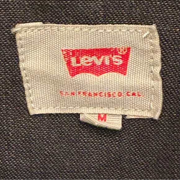 LEVI’S Women Black White Pearl Snap Button Western Denim Shirt Size Medium - Picture 4 of 8